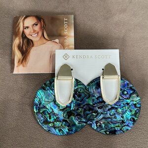 kendra Scott Diane gold plated over brass Abalone Shell statement Earrings